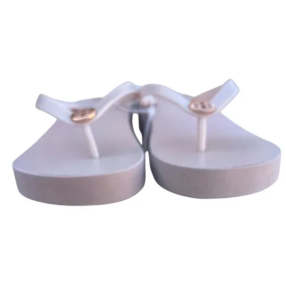 Tory Burch Wedge Flip Flops Sandals Seashell Pink Size 11 - Picture 13 of 16